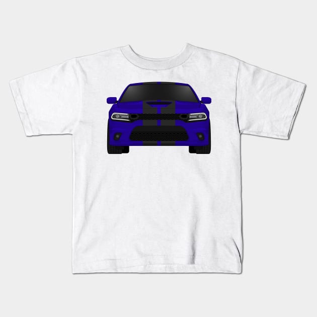 Charger Scat Indigo-blue + black stripes Kids T-Shirt by VENZ0LIC